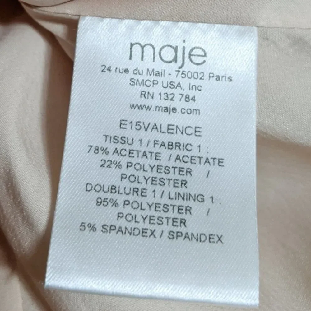 MAJE Valence Crepe Ruched Pink Blazer 8